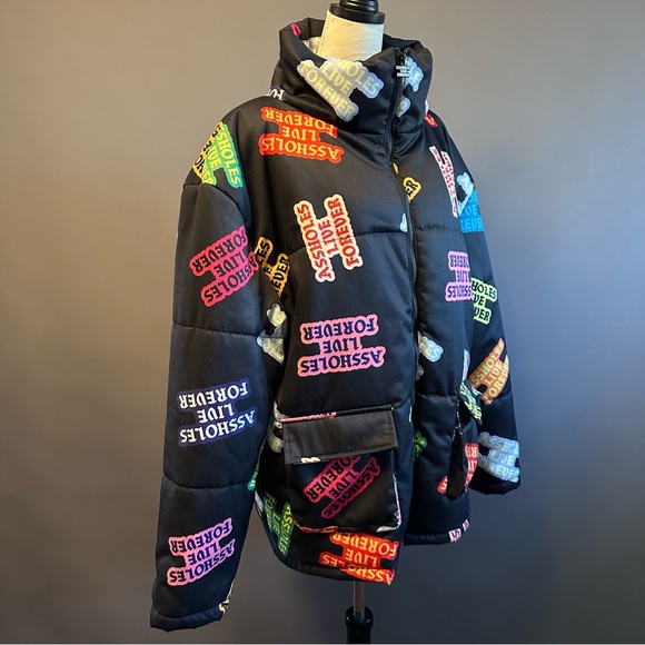 Assholes Live Forever ALF Monogram Unisex Plush Coat - Picture 5 of 10